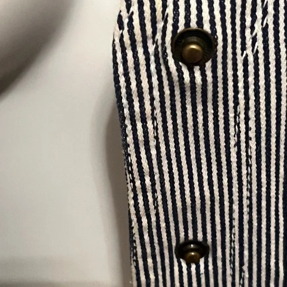 EUC Striped Soft  Denim Jacket w Lace Detail - Picture 7 of 12